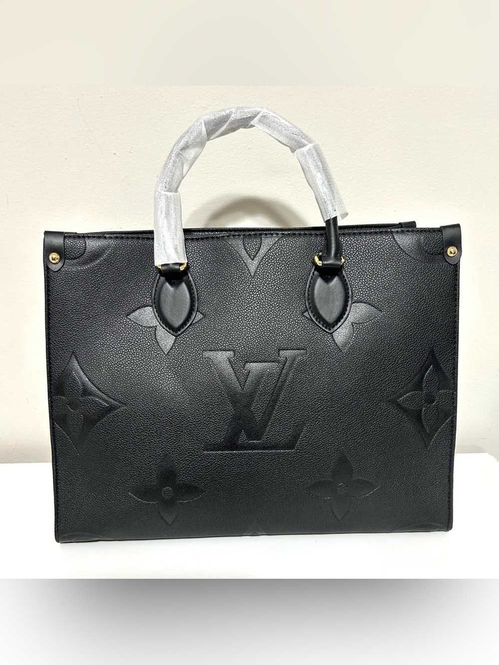 New Designer Inspried Black Monogram Tote